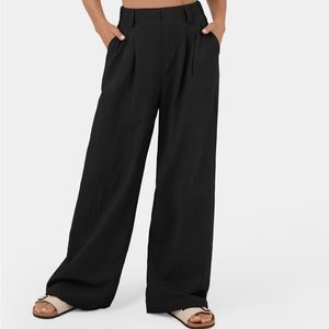High Waisted Wide Leg Flowy Solid Palazzo Casual Cotton Pants